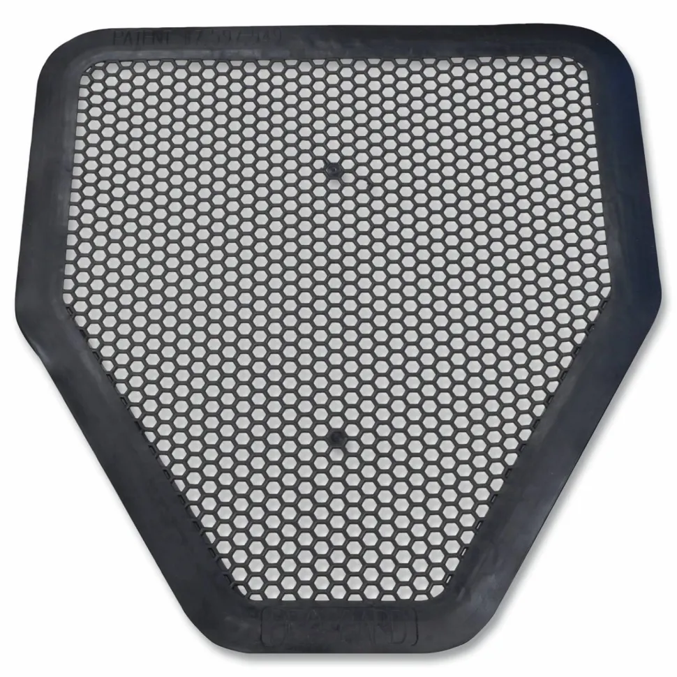 Big D Industries Deo-Gard Disposable Urinal Mat, Shield-Shaped, Fresh Mountain Air Scent, Charcoal Gray Perforated Surface, 17.5 x 20.5, 6/CT
