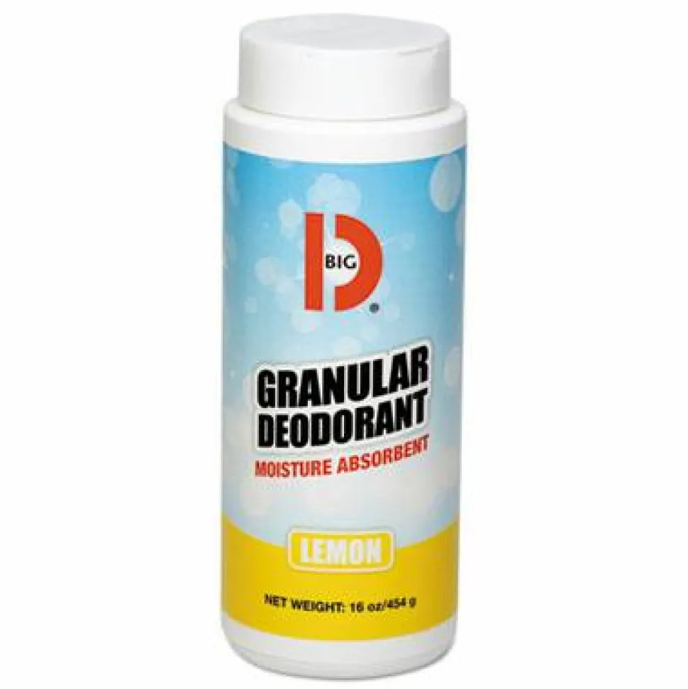 Big D Industries Granular Deodorant, Lemon, 16oz, Shaker Can, 12/Carton