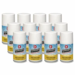 Big D Industries Metered Concentrated Room Deodorant, 7 oz Aerosol Spray, 12/Carton