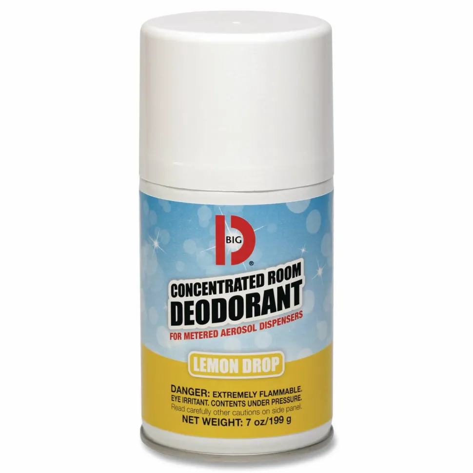 Big D Industries Metered Concentrated Room Deodorant, 7 oz Aerosol Spray, 12/Carton