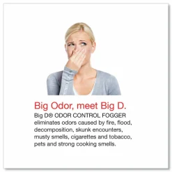 Big D Industries Odor Control Fogger, Original Scent, 5 oz Aerosol Spray, 12/Carton