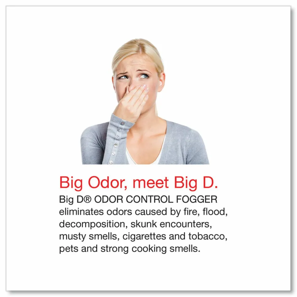 Big D Industries Odor Control Fogger, Original Scent, 5 oz Aerosol Spray, 12/Carton