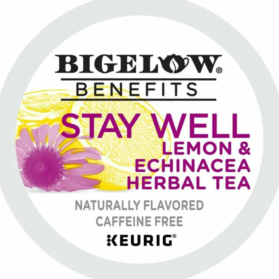 Bigelow Benefits Lemon and Echinacea Herbal K-Cup, 0.11 oz, 22/Box