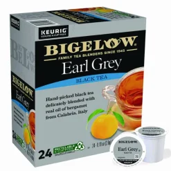 Bigelow Earl Grey Tea K-Cup Pack, 24/Box, 4 Box/Carton