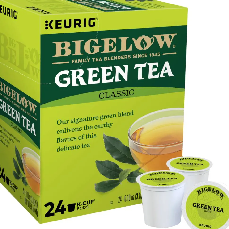 Bigelow Green Tea Single-Serve K-Cup, Carton Of 96
