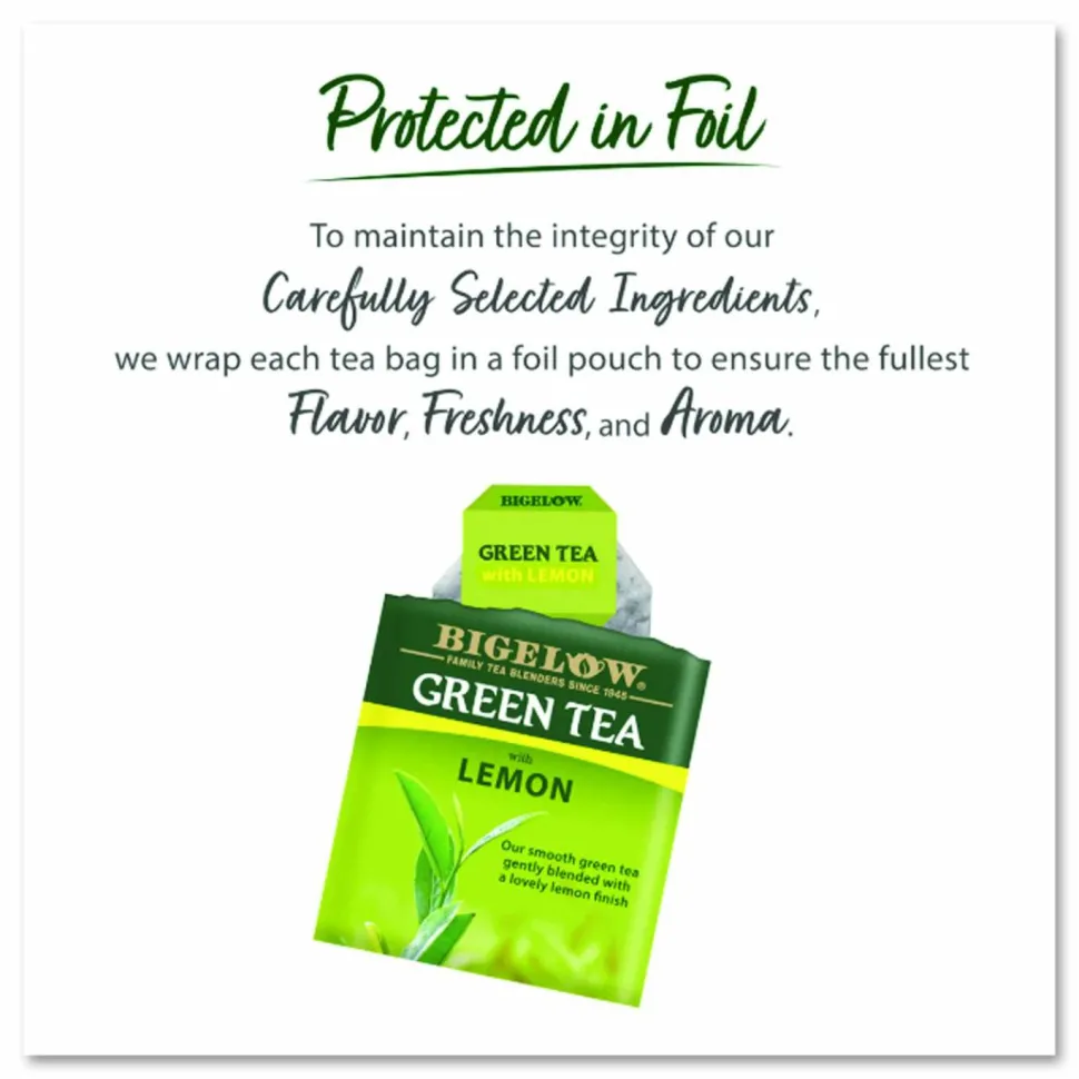 Bigelow Green Tea with Lemon, Lemon, 0.34 lbs, 28/Box