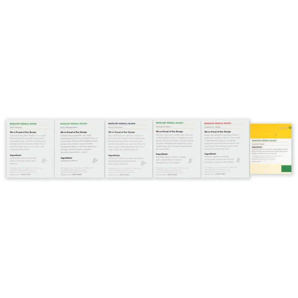 Bigelow Herbal Assortment Tea Bags, 28 Per Box, Carton Of 6 Boxes