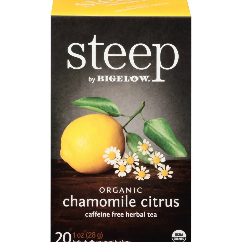 Bigelow steep Tea, Chamomile Citrus Herbal, 1 oz Tea Bag, 20/Box