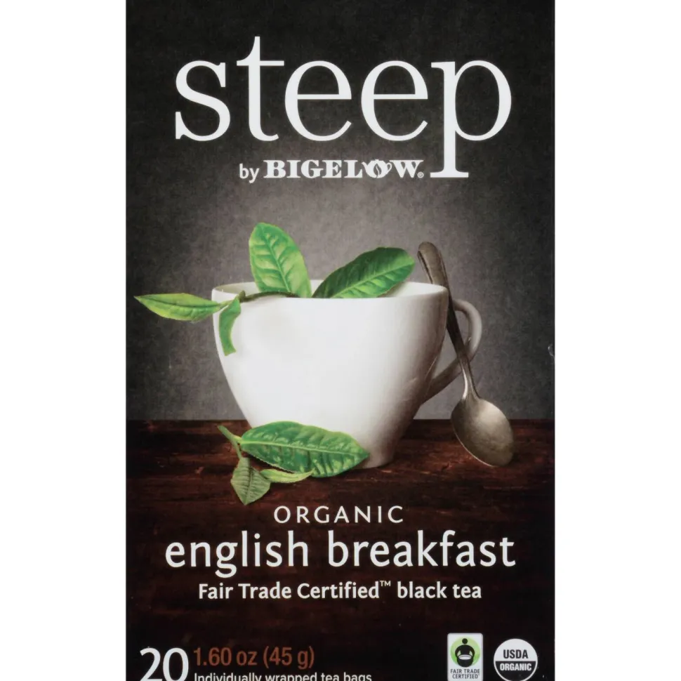 Bigelow steep Tea, English Breakfast, 1.6 oz Tea Bag, 20/Box