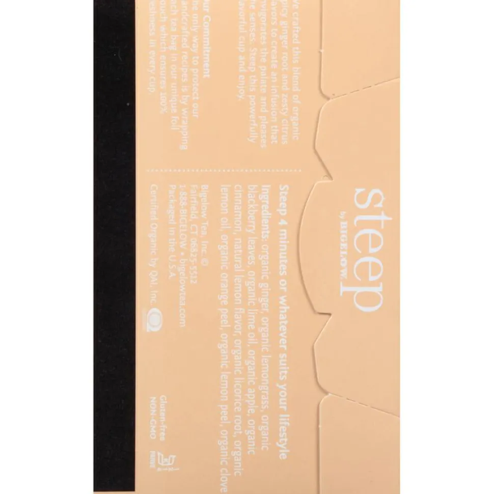 Bigelow steep Tea, Lemon Ginger, 1.6 oz Tea Bag, 20/Box