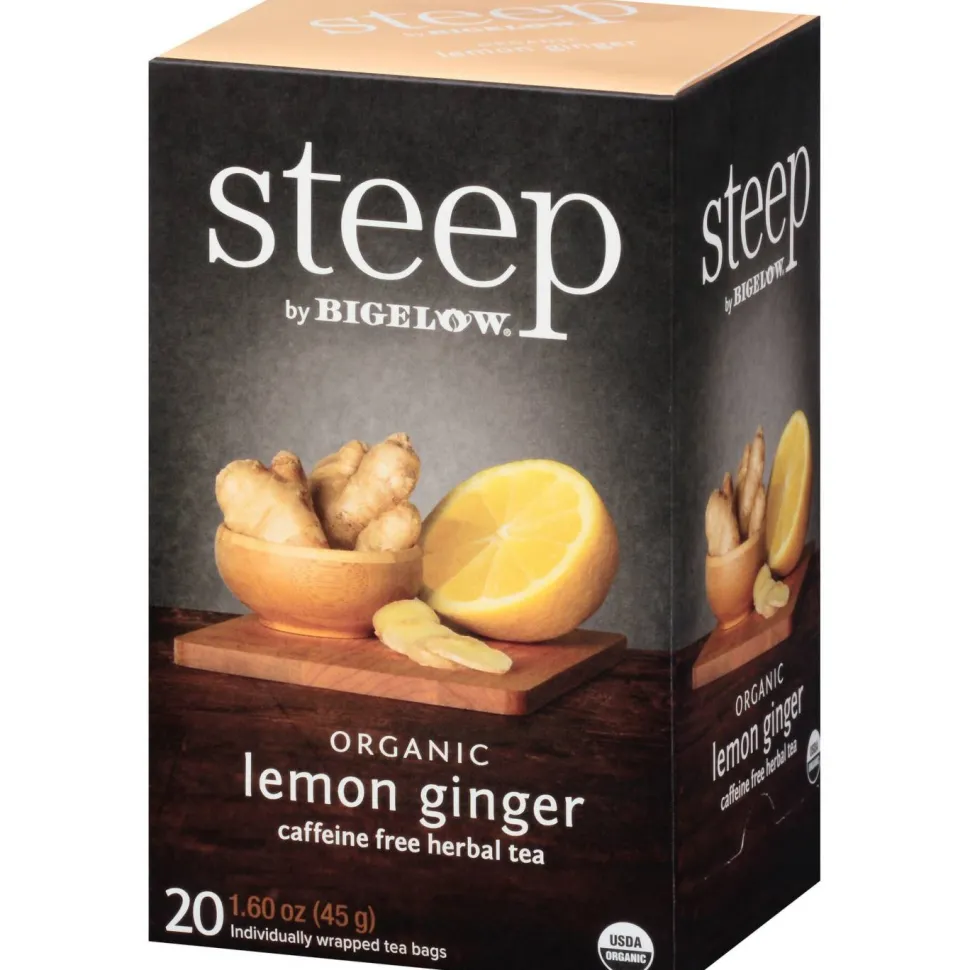 Bigelow steep Tea, Lemon Ginger, 1.6 oz Tea Bag, 20/Box