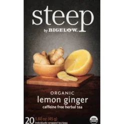 Bigelow steep Tea, Lemon Ginger, 1.6 oz Tea Bag, 20/Box