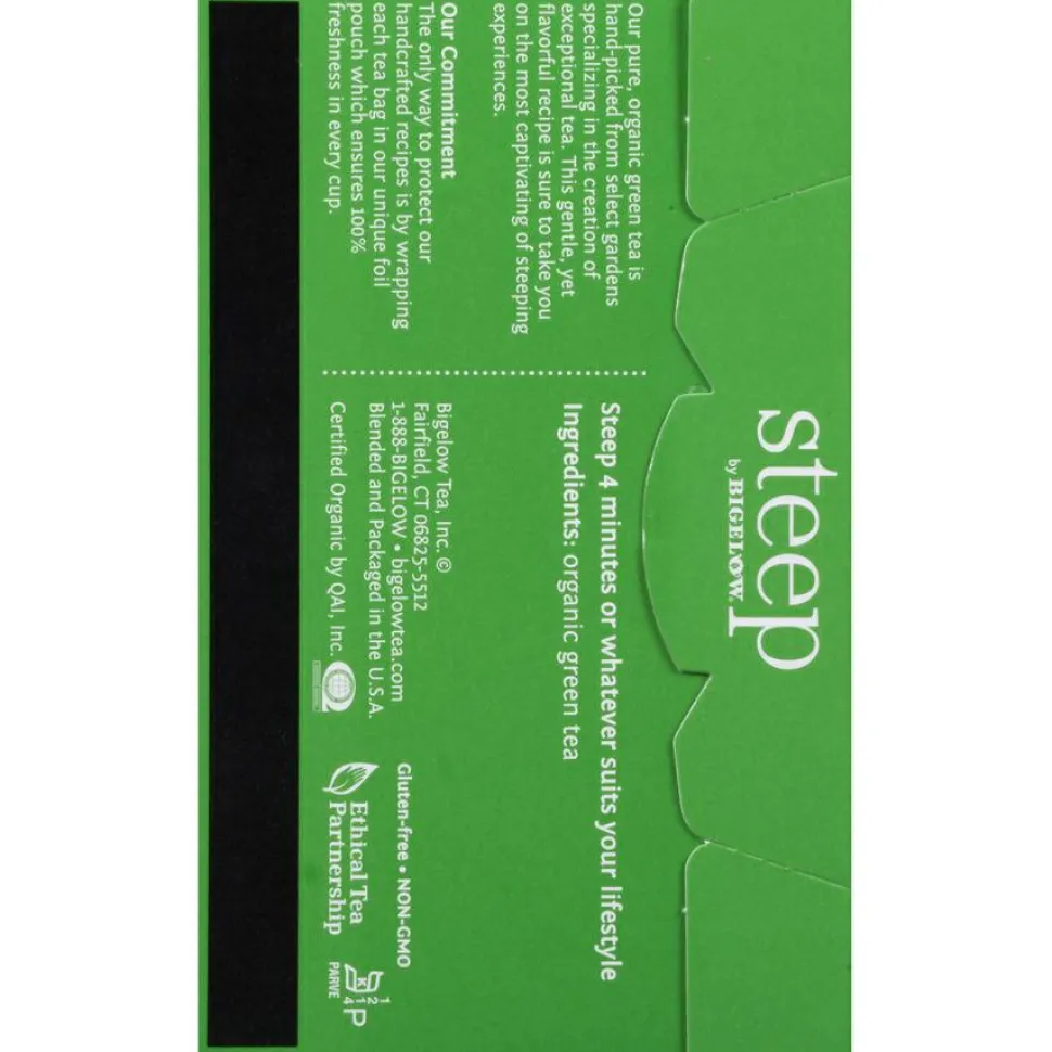 Bigelow steep Tea, Pure Green, 0.91 oz Tea Bag, 20/Box