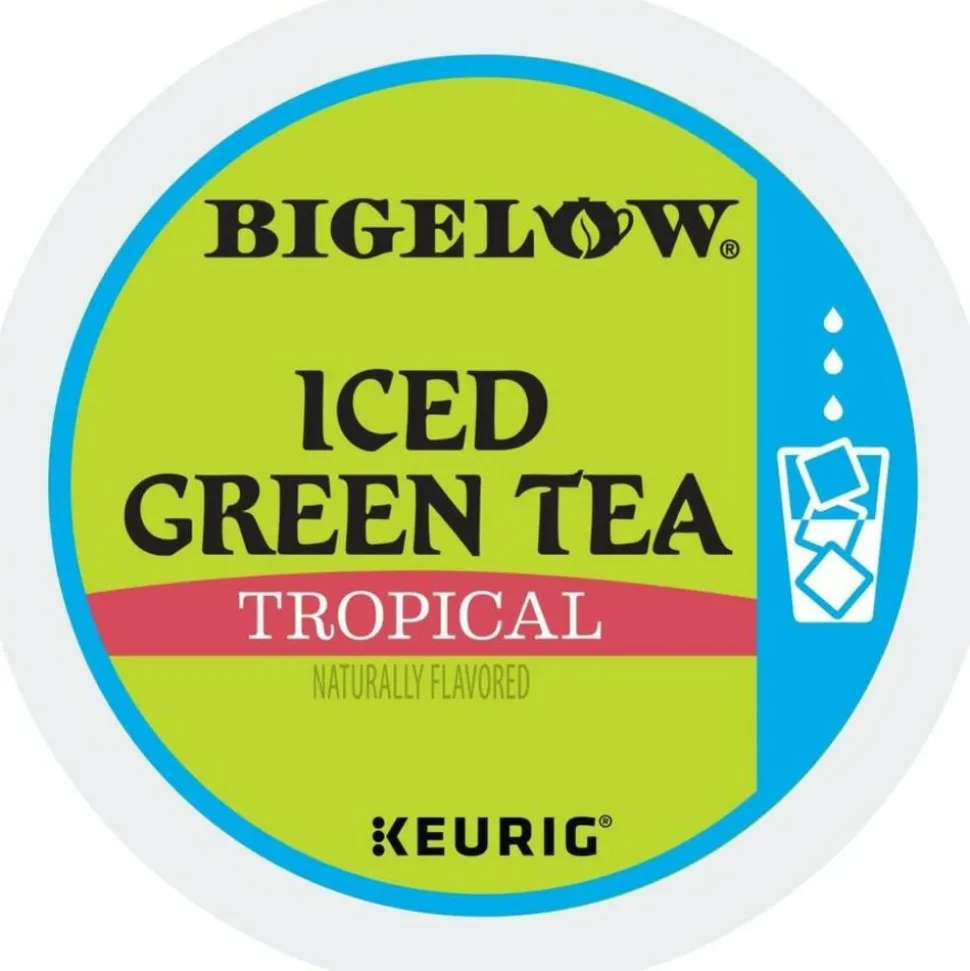 Bigelow Tropical Iced Green Tea K-Cup Pods, 0.10 Oz, Pack Of 22 Pods