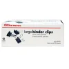 Binder Clips, Large, 2" Wide, 1" Capacity, Black, Box Of 12