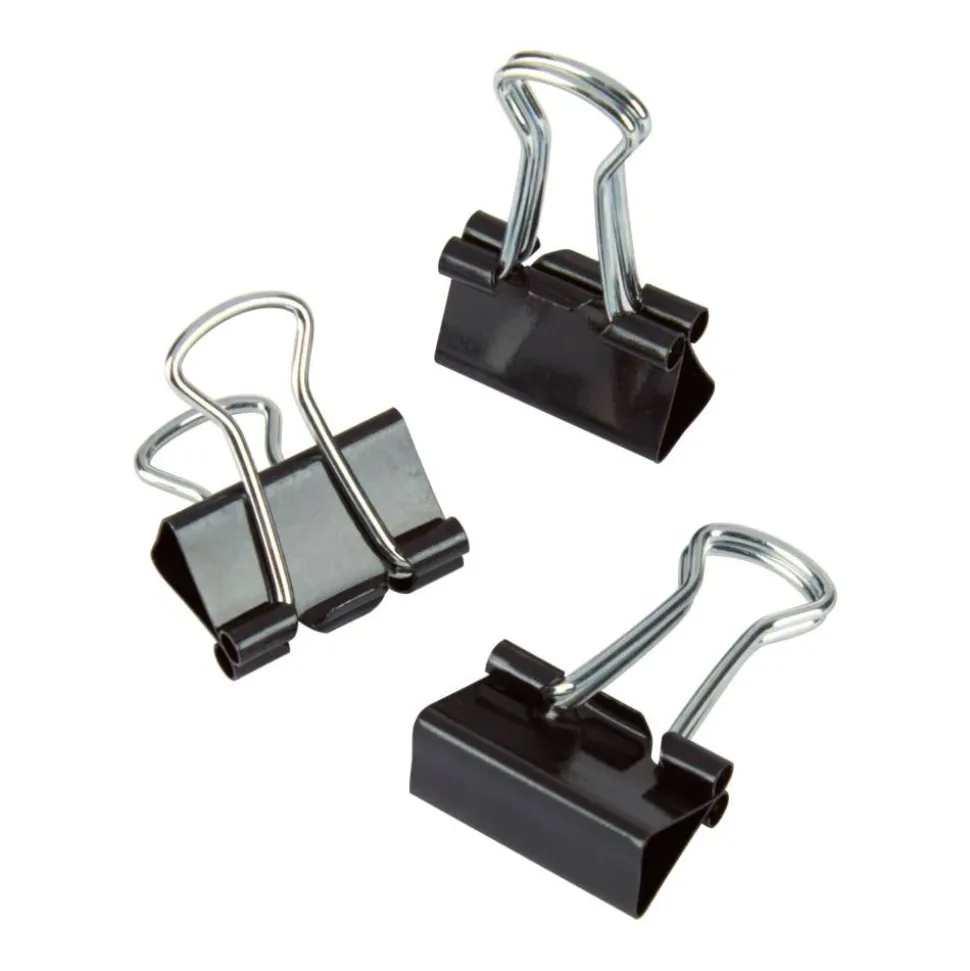 Binder Clips, Mini, 9/16" Wide, 1/4" Capacity, Black, Pack Of 60