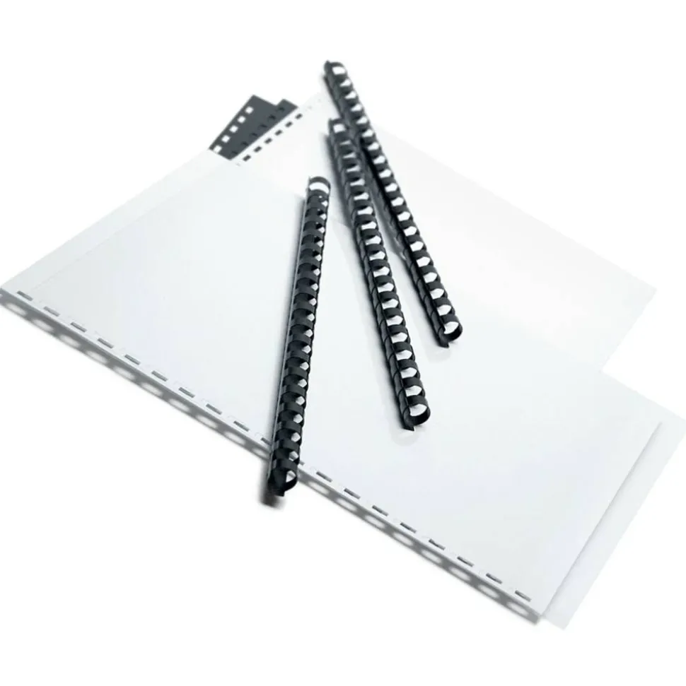 1/2" Binding Combs, 90-Sheet Capacity, Black, Pack Of 25