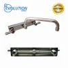 BK Resources Evolution Splash Mount Stainless Steel Faucet, 4.69" Height/12" Reach, Stainless Steel