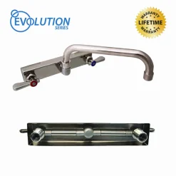 BK Resources Evolution Splash Mount Stainless Steel Faucet, 4.63