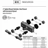 BK Resources Evolution Splash Mount Stainless Steel Faucet, 12.38" Height/8" Reach, Stainless Steel