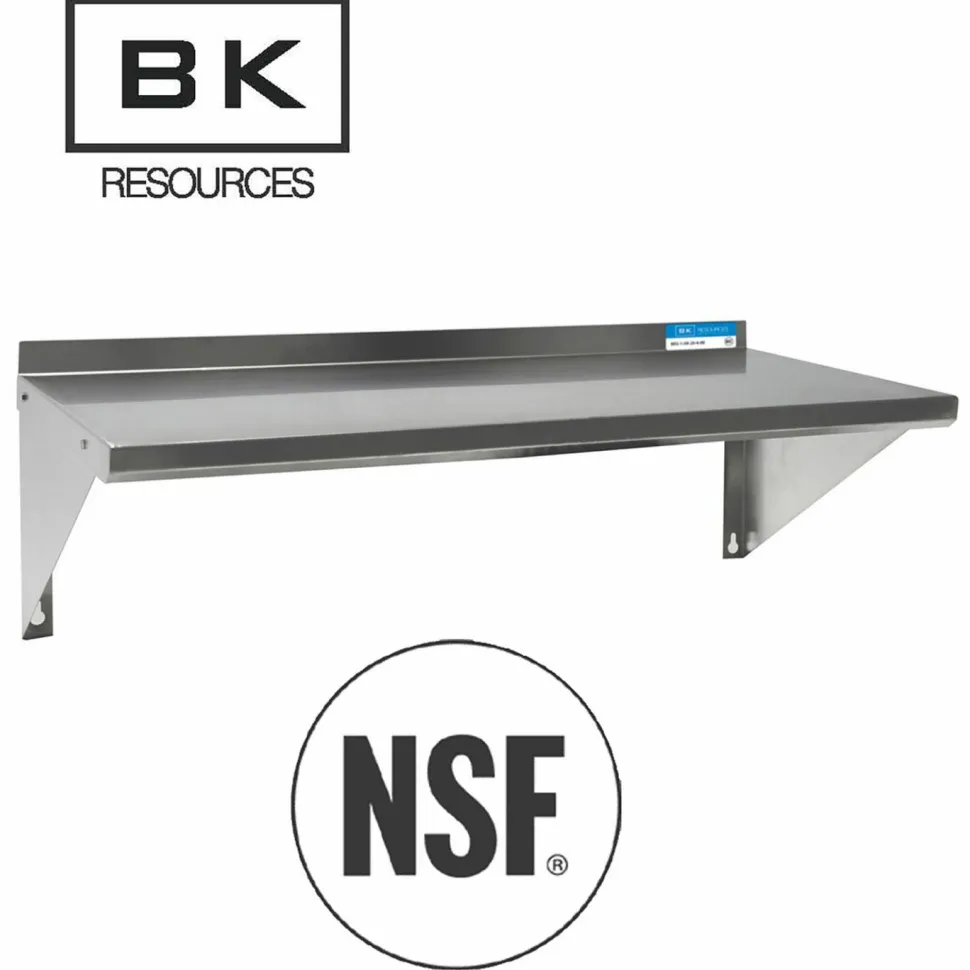 BK Resources Stainless Steel Economy Overshelf, 24w x 16d x 11.5h, Stainless Steel, Silver, 2/Pallet