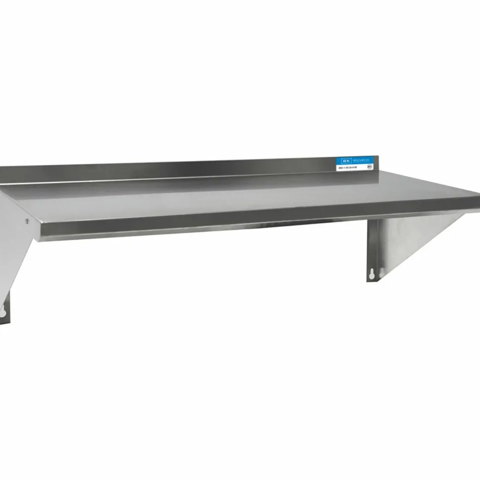 BK Resources Stainless Steel Economy Overshelf, 24w x 12d x 8h, Stainless Steel, Silver, 2/Pallet