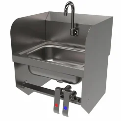 BK Resources Stainless Steel Hand Sink with Side Splashes, 14