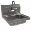 BK Resources Stainless Steel Hand Sink with Faucet, 14" l x 10" w x 5" d