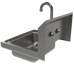 BK Resources Stainless Steel Hand Sink with Faucet, 14