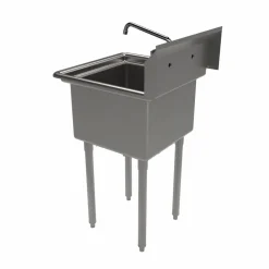 BK Resources Stainless Steel Sink and Faucet Bundle, Sink/Faucet/Faucet Mounting Kit/Drain,18