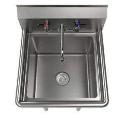 BK Resources Stainless Steel Sink and Faucet Bundle, Sink/Faucet/Faucet Mounting Kit/Drain,18