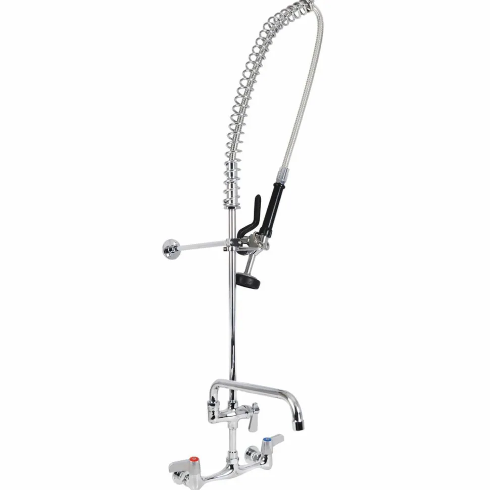 BK Resources WorkForce Prerinse Add-A-Faucet, 4.62" Height/12" Reach, Chrome
