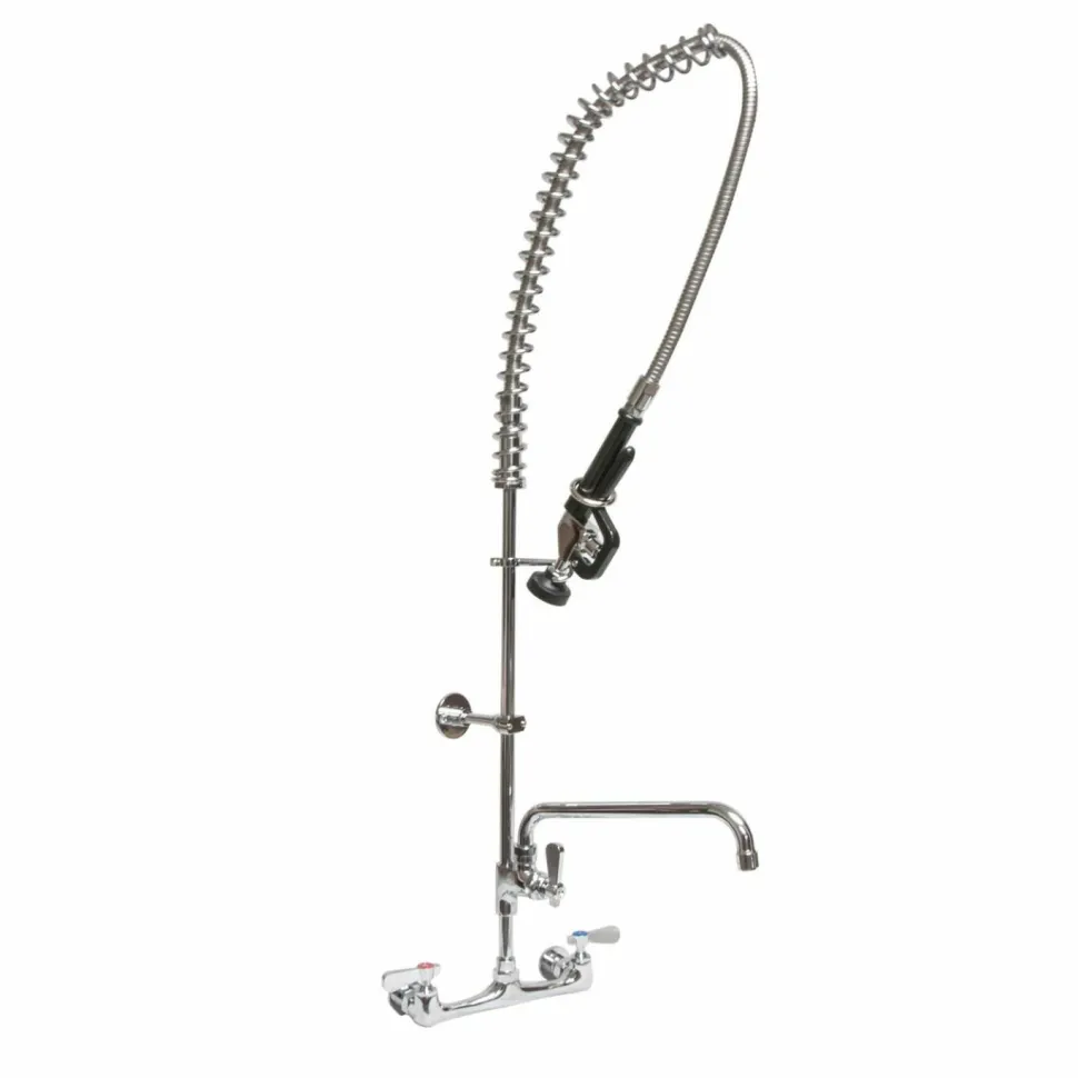 BK Resources WorkForce Prerinse Add-A-Faucet, 4.62" Height/12" Reach, Chrome