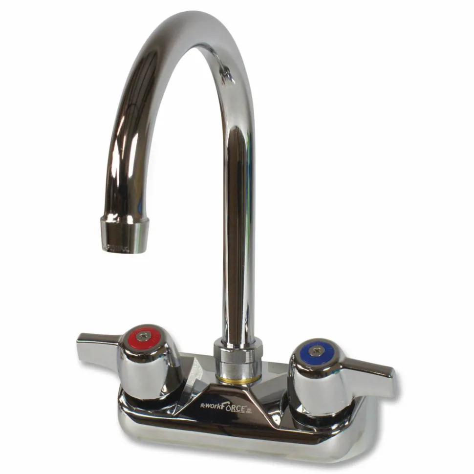 BK Resources WorkForce Standard Duty Faucet, 9.5" Height/5" Reach, Chrome-Plated Brass