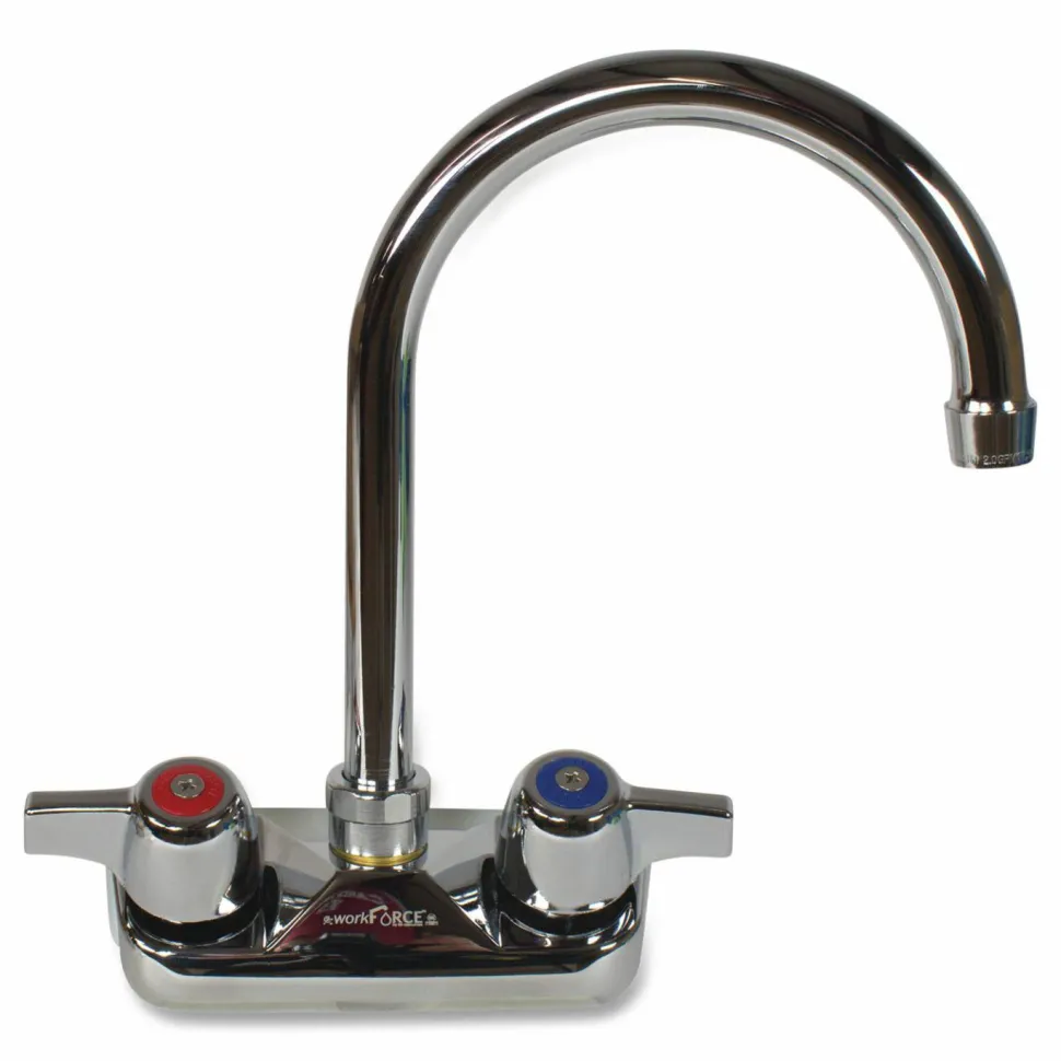 BK Resources WorkForce Standard Duty Faucet, 9.5" Height/5" Reach, Chrome-Plated Brass