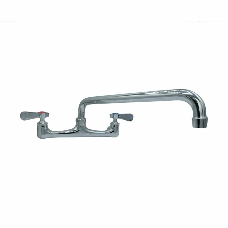 BK Resources WorkForce Standard Duty Faucet, 4.62" Height/12" Reach, Chrome-Plated Brass