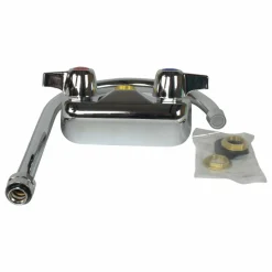BK Resources WorkForce Standard Duty Faucet, 12.38" Height/8" Reach, Chrome-Plated Brass