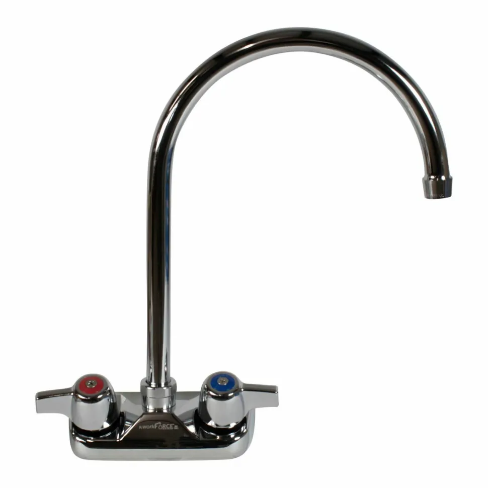 BK Resources WorkForce Standard Duty Faucet, 12.38" Height/8" Reach, Chrome-Plated Brass