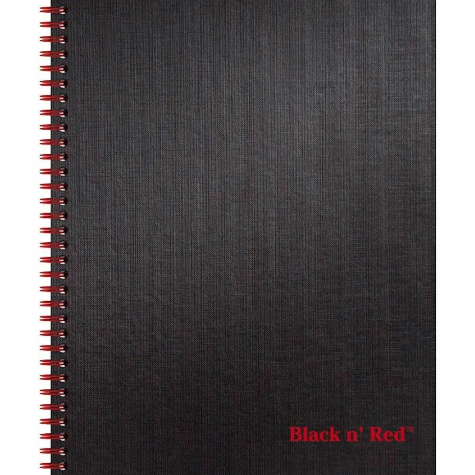 Black n' Red Business Notebook, 8 1/2" x 11", 1 Subject, Legal Ruled, 70 Sheets, Black/Red