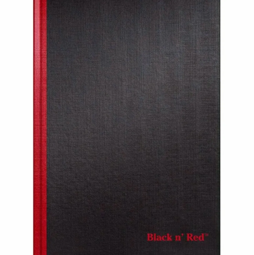 Black n' Red Notebook/Journal, 11 3/4" x 8 1/4", 192 Pages (96 Sheets), Black/Red, (D66174)