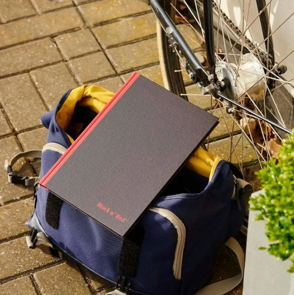 Black n' Red Notebook/Journal, 11 3/4" x 8 1/4", 192 Pages (96 Sheets), Black/Red, (D66174)
