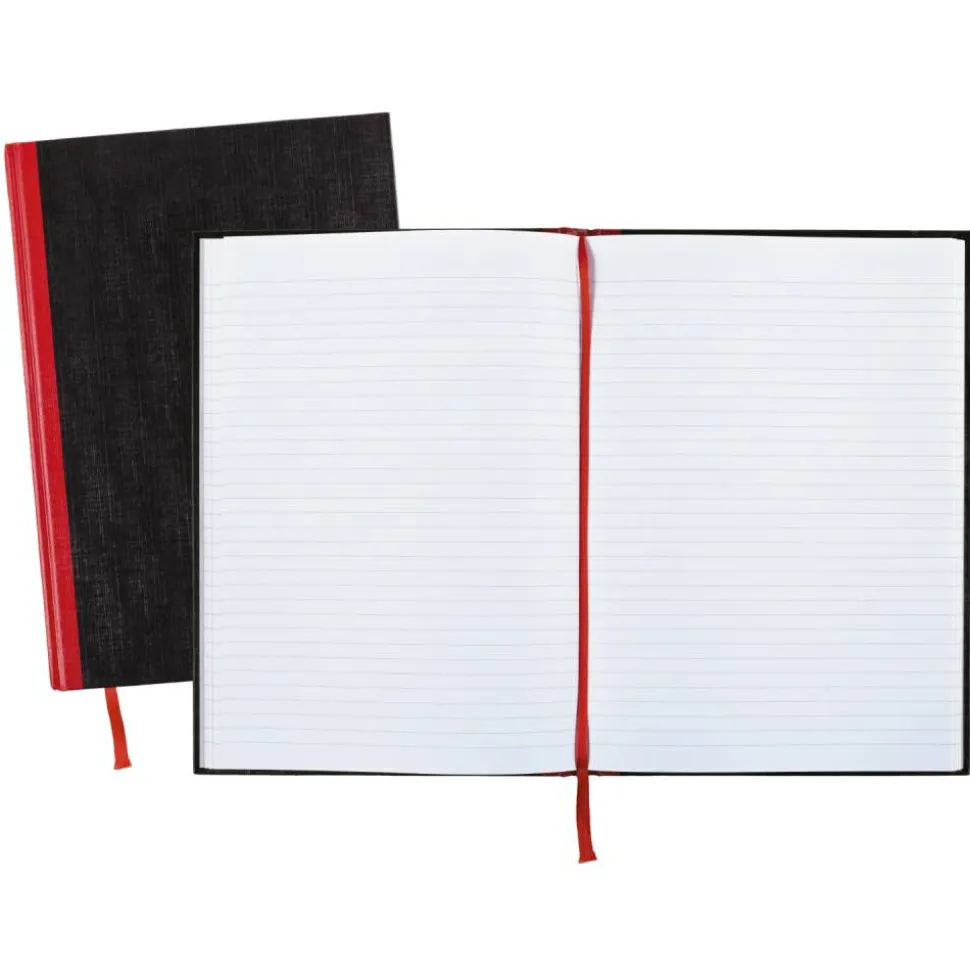 Black n' Red Notebook/Journal, 11 3/4" x 8 1/4", 192 Pages (96 Sheets), Black/Red, (D66174)