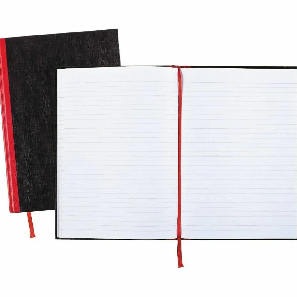 Black n' Red Notebook/Journal, 11 3/4" x 8 1/4", 192 Pages (96 Sheets), Black/Red, (D66174)