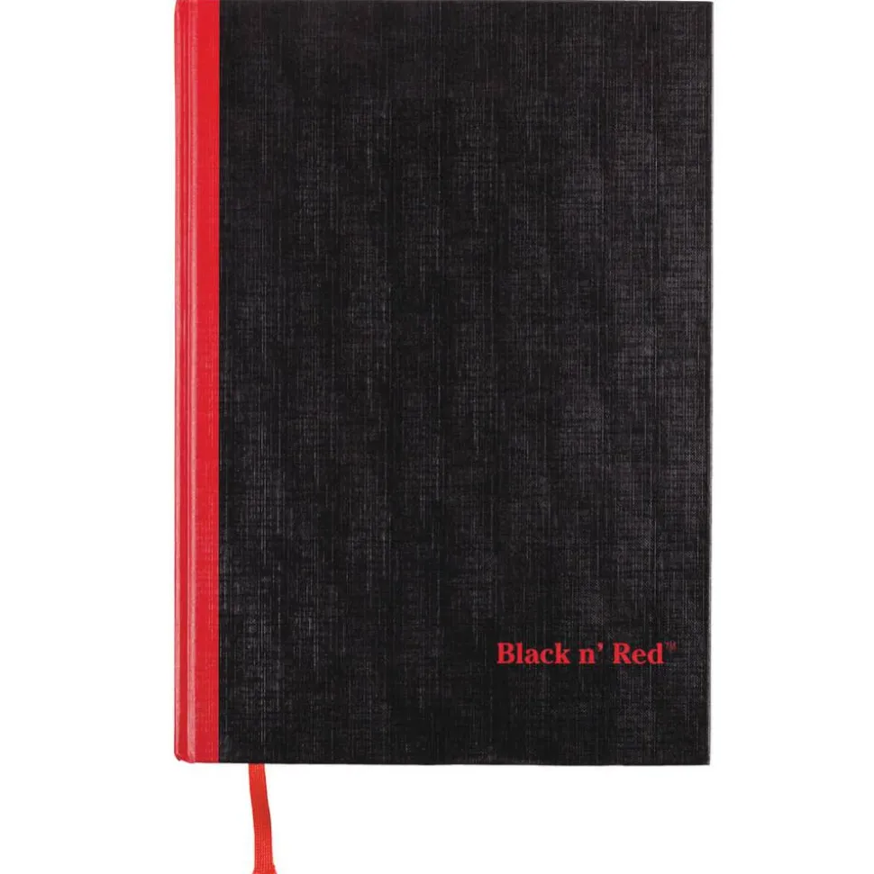 Black n' Red Notebook/Journal, 11 3/4" x 8 1/4", 192 Pages (96 Sheets), Black/Red, (D66174)