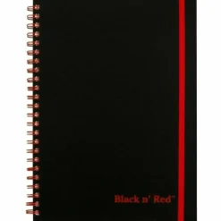 Black n' Red Poly Notebook/Journal, 8 1/4" x 5 7/8", Black/Red, 70 Pages (35 Sheets), (C67009)