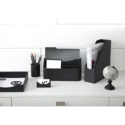 Black Faux Leather Pencil Cup