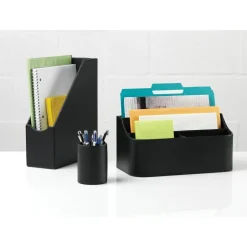 Black Faux Leather Pencil Cup