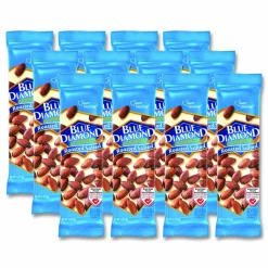 Blue Diamond Roasted Salted Almonds, 1.5 oz Tube, 12 Tubes/Carton