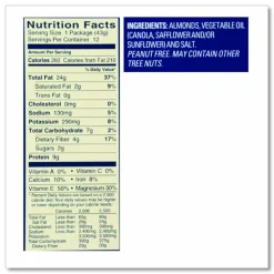 Blue Diamond Roasted Salted Almonds, 1.5 oz Tube, 12 Tubes/Carton