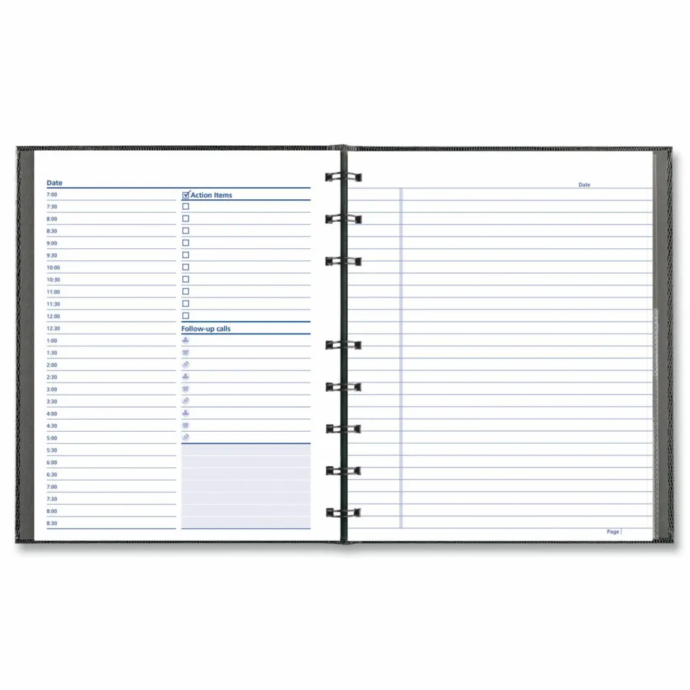 Blueline NotePro And Graphics Notebook, 7 7/16" x 9 1/2", Black, Undated Calendar